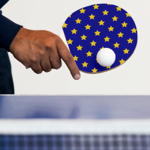 Gold Stars Muster, Navy Blue, Exklusiv Tischtennis Schläger