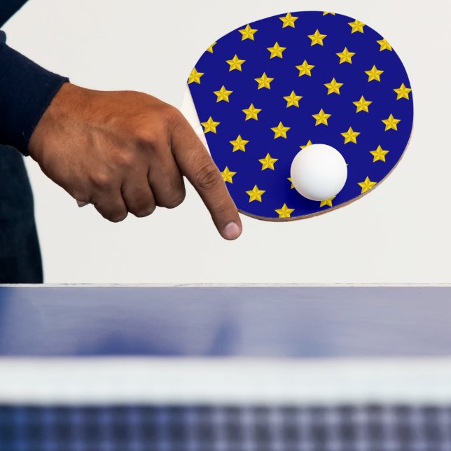 Gold Stars Muster, Navy Blue, Exklusiv Tischtennis Schläger (InSitu)