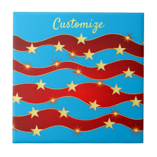 Gold Stars Patriotic Sky Thunder_Cove Fliese