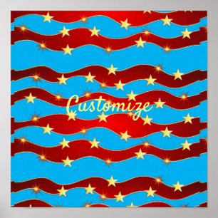 Gold Stars Patriotic Sky Thunder_Cove Poster