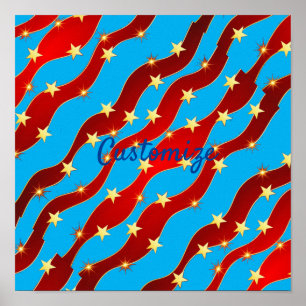 Gold Stars Patriotic Sky Thunder_Cove Poster