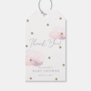 Gold Stars & Pink Clouds Kinderdusche Vielen Dank Geschenkanhänger
