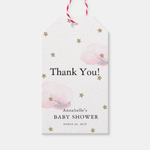 Gold Stars & Pink Clouds Kinderdusche Vielen Dank Geschenkanhänger