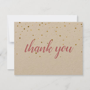 Gold Stars Pink Script Rustikal Vielen Dank Rabatt