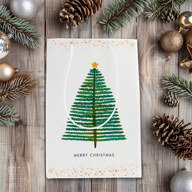 Gold Stars Scandi Skandinavier Weihnachtsbaum Mittlere Geschenktüte (Von Creator hochgeladen)
