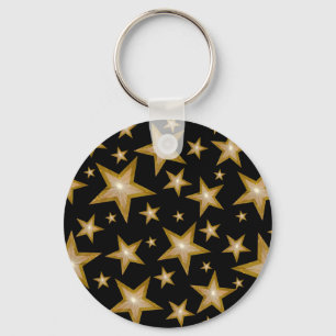 Gold Stars Schlüsselanhänger schwarz