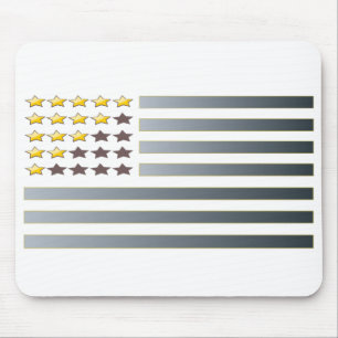 GOLD STARS SILVER STRIPES MOUSEPAD