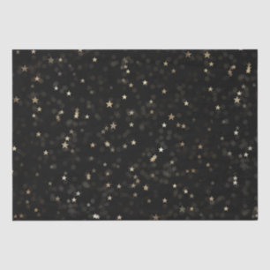 Gold Stars und Punkte auf schwarz Seidenpapier