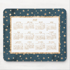 Gold Stars Yearly 2017 Calendar Mouse Pad Mitterna Mousepad