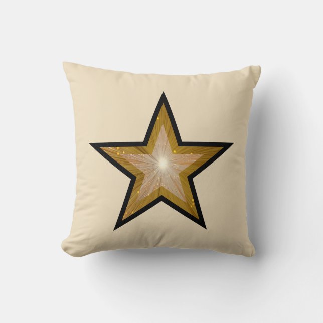 "Gold" Starthrow Kissen quadratische Sahne schwarz (Vorderseite)