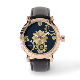 Gold Steampunk Armbanduhr