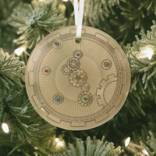 Gold Steampunk Keramik Ornament Aus Glas
