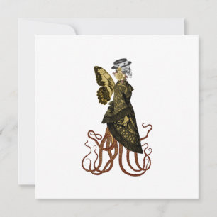 Gold SteamPunk Serie Design 5 Einladung