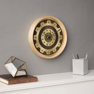 Gold Steampunk Wanduhr