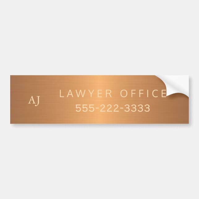 Gold Steel Kupfer Metal Firmenname Monogram Autoaufkleber (Vorne)