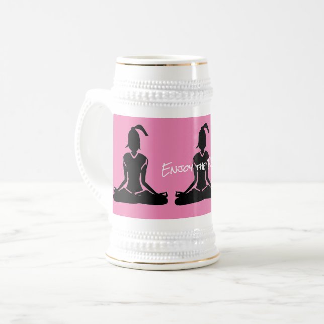 Gold Stein - Beer Yoga Stein Bierglas (Vorderseite Links)