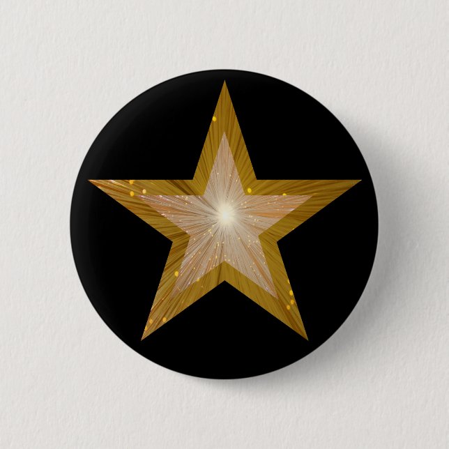 "Gold" Stern-Knopfschwarzes Button (Vorderseite)