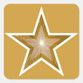 "Gold"-Sternchen-Aufkleber gelb Quadratischer Aufkleber