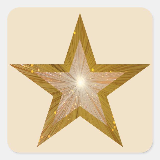 "Gold"-Sterne-Aufkleber Quadratischer Aufkleber (Vorderseite)