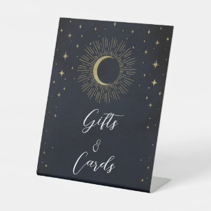 Gold Sterne Nacht Sonnenstrahl Mond Geschenke & Ka Sockelschild
