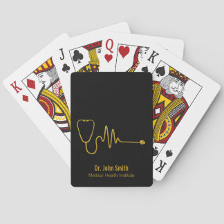 Gold Stethoscope Luxury ECG Wave EKG Line Medical Spielkarten