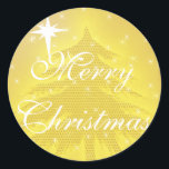 Gold Sticker Gold Weihnachtsbaum mit Sternen<br><div class="desc">Weitere Weihnachtsdesigns von Sandra</div>