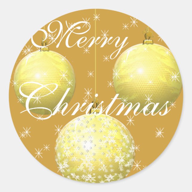 Gold Sticker Gold Weihnachtsschmuck mit Sternen (Vorderseite)