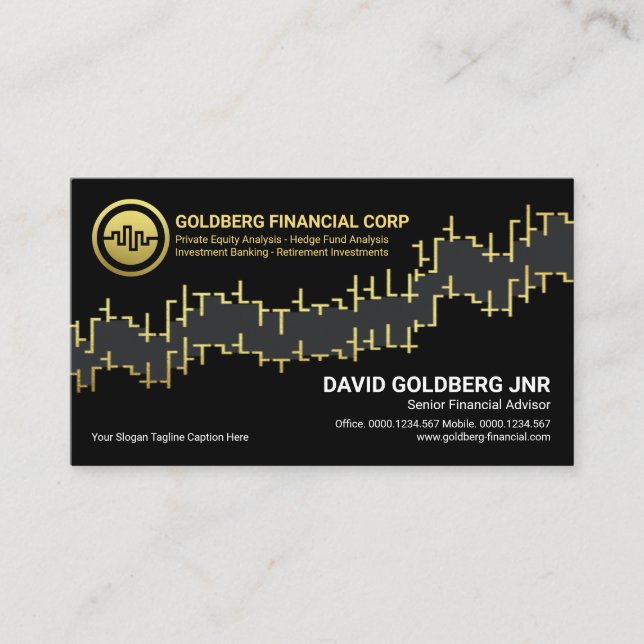Gold Stock Forex Graph Finanzberater Visitenkarte (Vorderseite)