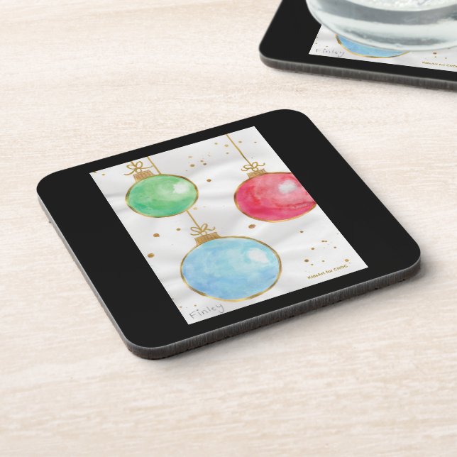 Gold Strings & Pretty Things - KidsArt for CHOC Getränkeuntersetzer (Linke Seite)