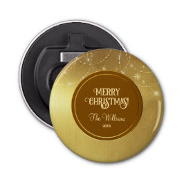 Gold Strings Snowflakes Gold Metallic Flaschenöffner