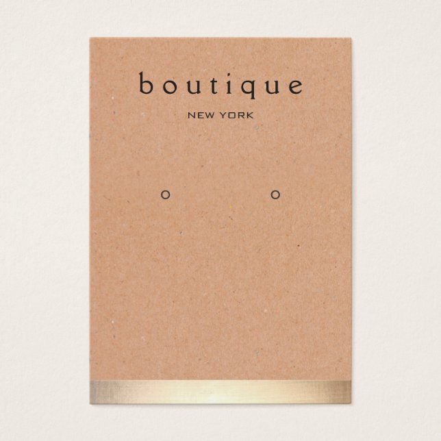 Gold Stripe Kraft Earring Display Holder (Vorderseite)