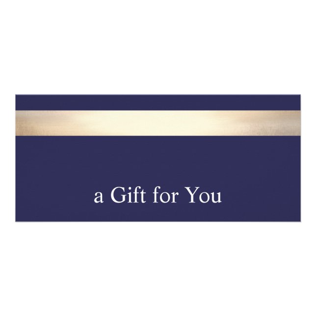 Gold Stripe Navy Blue Geschenkgutschein Werbekarte (Vorne)