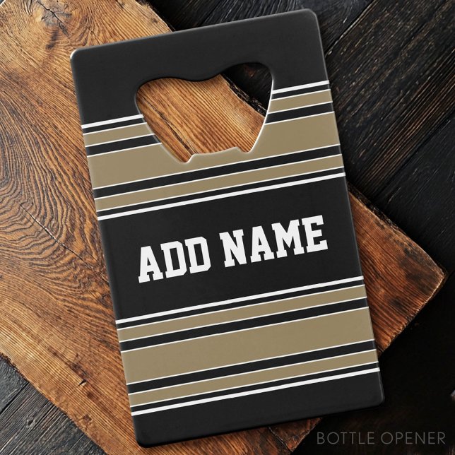 Gold Stripes Sports Nom Jersey - CAN EDIT COULEUR (Custom Bottle Opener)