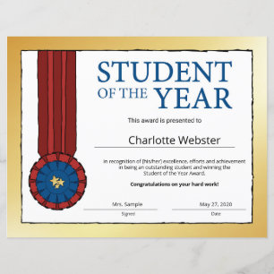 Gold Student of the Year Award Ehrenzertifikat