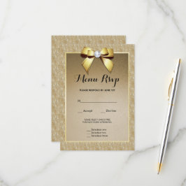 Gold & Stylish Gem Wedding Menu UAWG RSVP Karte