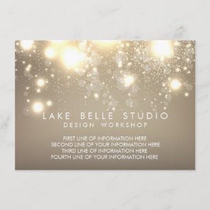 Gold Subtile Glitzer Bokeh Information Card Begleitkarte