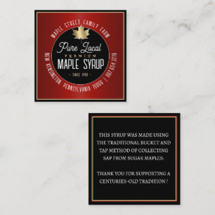 Gold Sugar Maple Business Card Rot und Schwarz Quadratische Visitenkarte