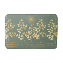 Gold Sun Branches Blätter Bath Mat Badematte