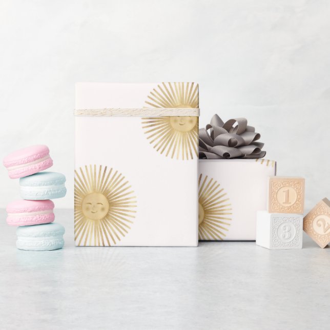 Gold Sun Happy Sunshine Geschenkpapier (Babyparty)