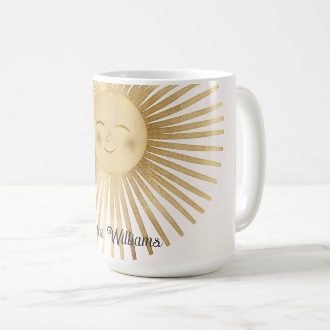 Gold Sun Happy Sunshine Kaffeetasse (VorderseiteRechts)