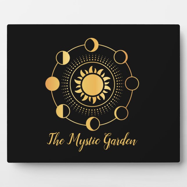 Gold Sun & Moon-Phasen Fotoplatte (Vorderseite)