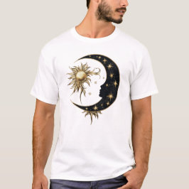Gold Sun & Moon T - Shirt