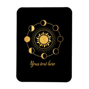 Gold Sun- und Mondphasen anpassbar Magnet