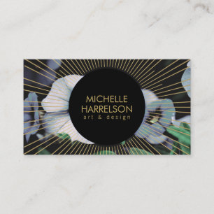 Gold Sunburgh auf der White Blume Business Card Visitenkarte