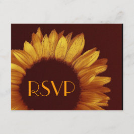 Gold Sunflower UAWG Wedding Response Card RSVP Karte