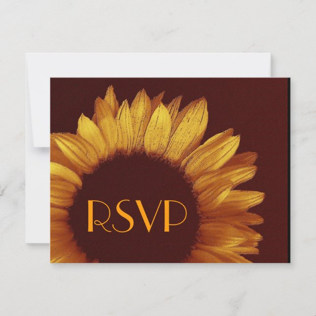 Gold Sunflower UAWG Wedding Response Card RSVP Karte (Vorderseite)