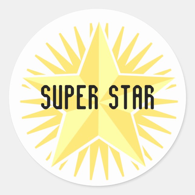 Gold Super Star Sticker (Vorderseite)