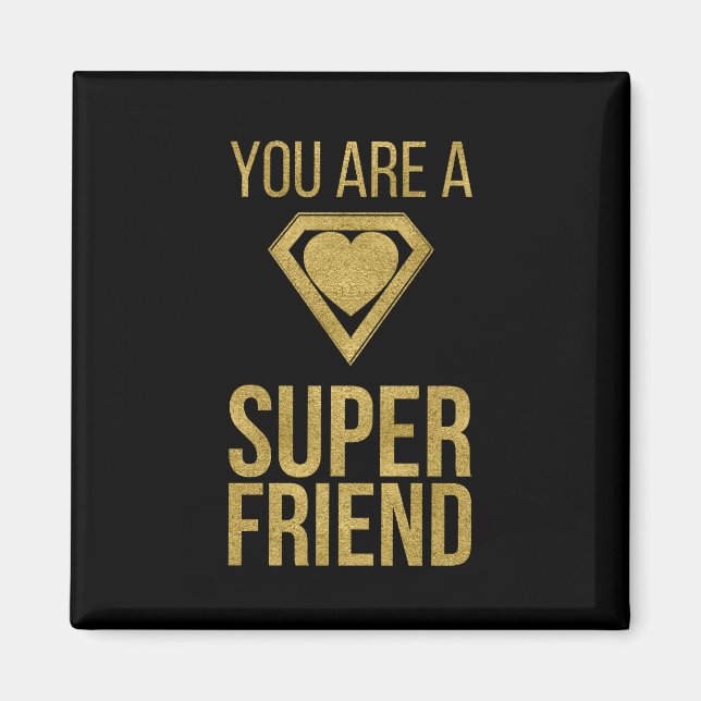 Gold Superhero Friend Valentine Magnet (Vorne)