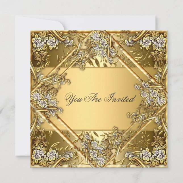 Gold sur Gold N'importe quelle partie Invitation (Devant)