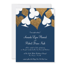 Gold sur le Faire-part de mariage Navy Blue Las Ve
